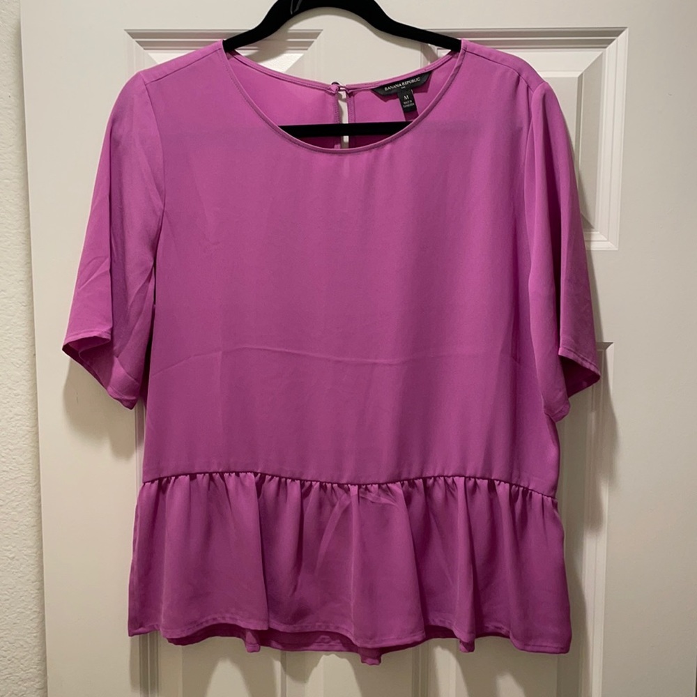 Banana Republic Women’s Pink Ruffle Blouse- M